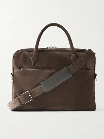 Metier Closer Suede Weekend Bag In Brown