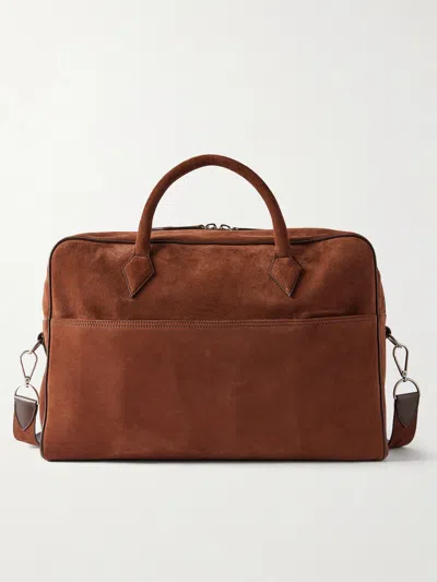 Metier Closer Two Day Suede Weekend Bag In Brown