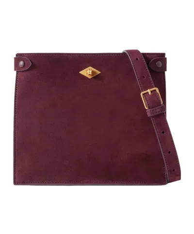 Metier Stowaway Suede Shoulder Bag In Burgundy
