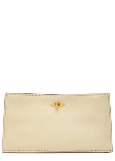 Metier Ease Leather Clutch In White