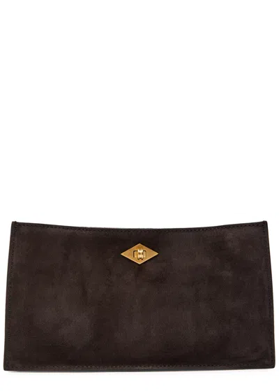 Metier Ease Suede Clutch In Brown