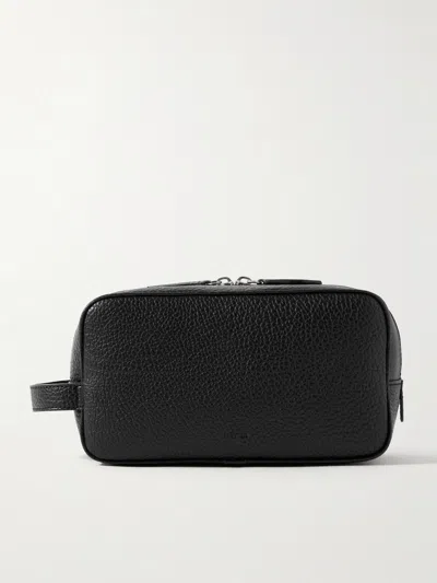 Metier Full-grain Leather Wash Bag In Black
