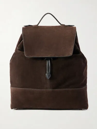 Metier Glide Suede Backpack In Brown