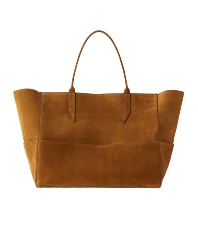 Metier Large-capacity Suede Tote Bag In Brown