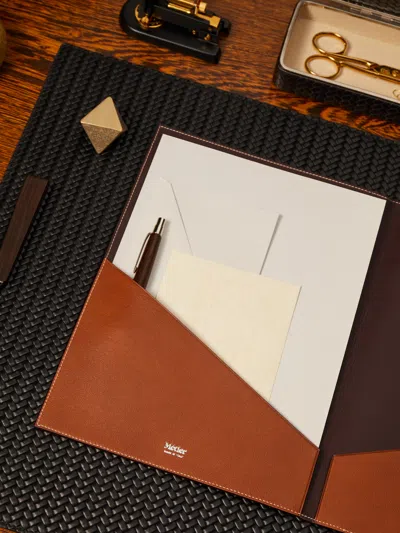 Metier Leather A4 Document Folder Métier Abask Luxury Gift In  Brown
