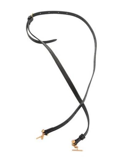 Pre-owned Metier Leather Bag Strap In Black