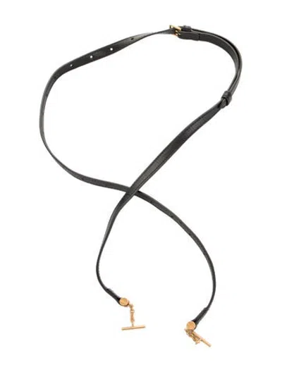 Pre-owned Metier Leather Bag Strap In Black