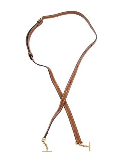 Pre-owned Metier Leather Bag Strap In Brown