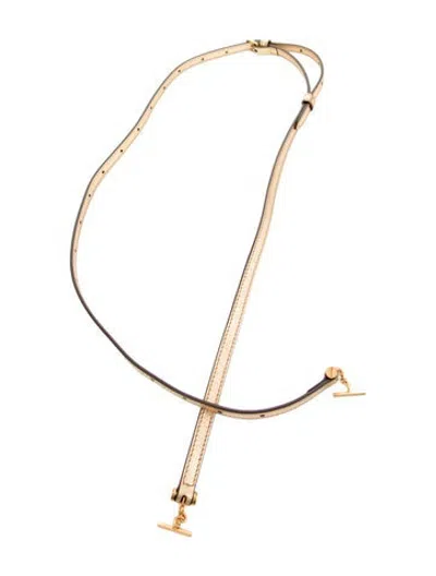 Pre-owned Metier Leather Bag Strap In Gold