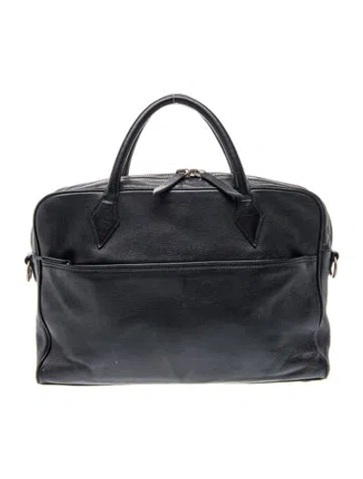 Pre-owned Metier Leather Briefcase In Blue