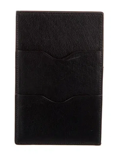 Pre-owned Metier Leather Card Holder In Black
