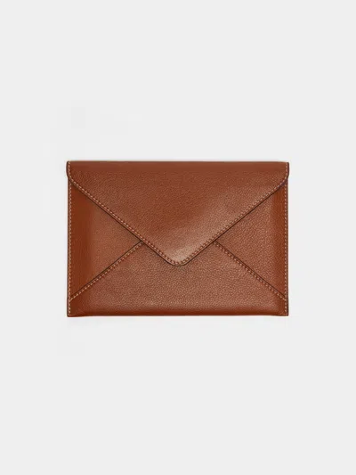 Metier Leather Envelope Métier Abask Luxury Gift In Brown