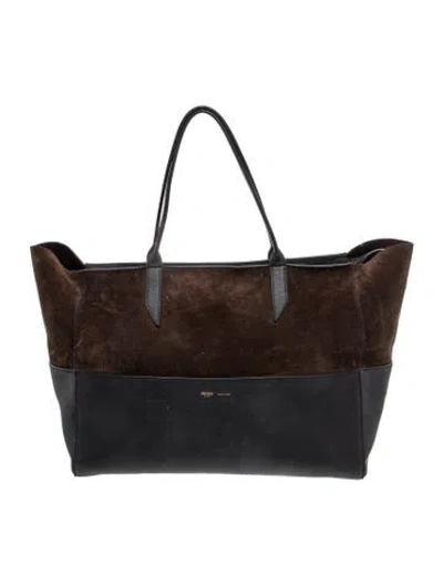 Pre-owned Metier Leather Incognito Suede Tote Bag 42 In Brown