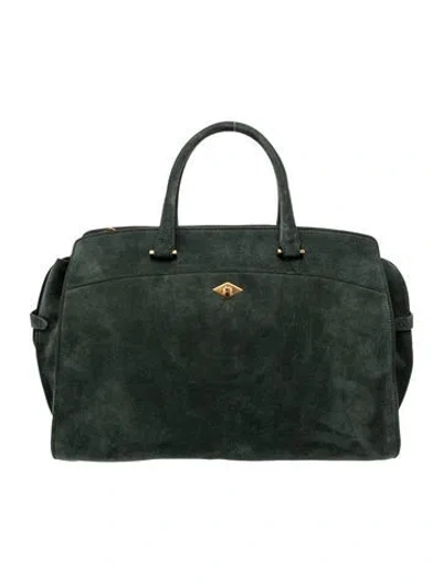 Pre-owned Metier Leather Private Eye Suede Medium In Green