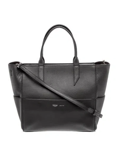 Pre-owned Metier Leather Top Handle Bag In Black