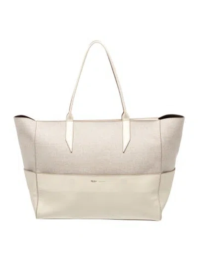 Pre-owned Metier Leather Tote In Neutrals