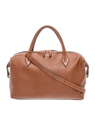 Pre-owned Metier Leather Vérité City Bag Large In Brown