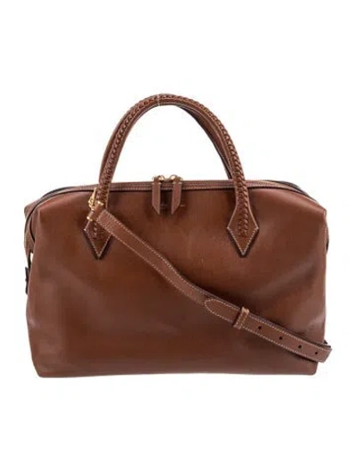 Pre-owned Metier Leather Verite City Bag Medium In Brown