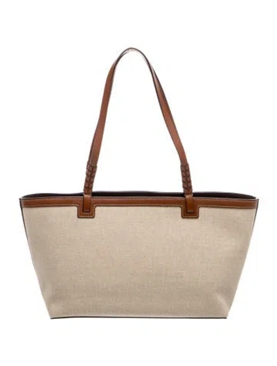 Pre-owned Metier Linen Tote In Neutrals