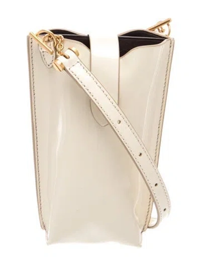 Pre-owned Metier Patent Leather Bucket Bag In Neutral