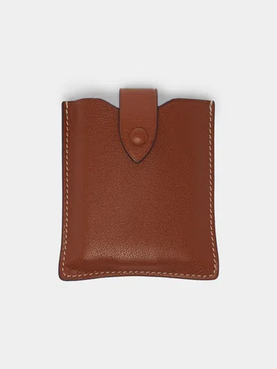 Metier Playing Cards With Leather Case Métier Abask Luxury Gift In Brown