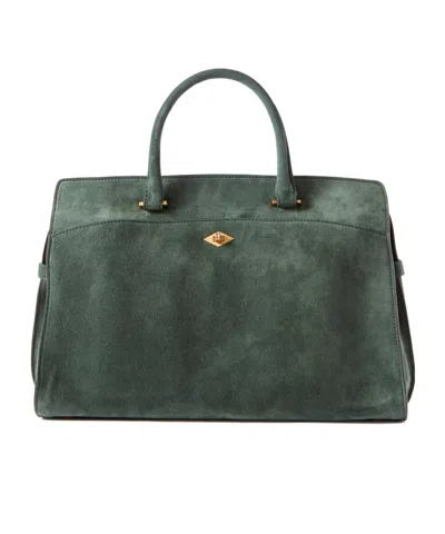 Metier Private Eye Medium Suede Tote In Green
