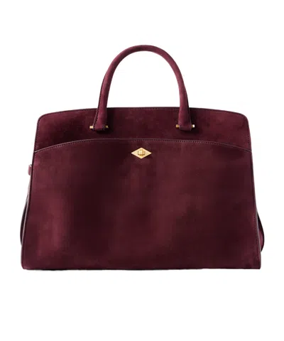 Metier Private Eye Medium Suede Tote In Red