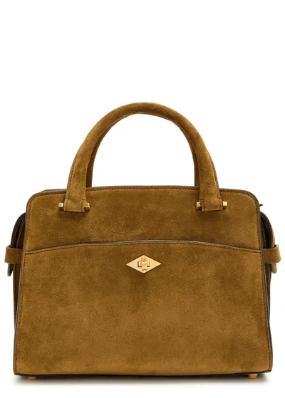 Metier Private Eye Mini Suede Top Handle Bag In Brown
