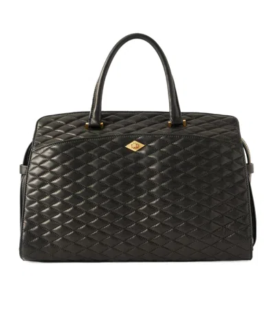Metier Private Eye Quilted Leather Tote In Black