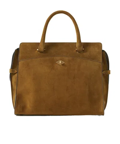 Metier Private Eye Slim Suede Tote In Pattern