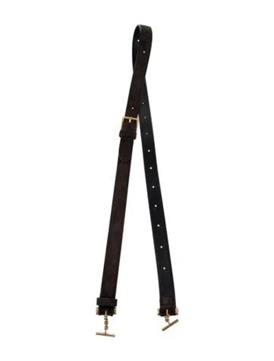 Pre-owned Metier Suede Bag Strap In Brown