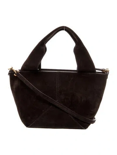 Pre-owned Metier Suede Market Mini In Brown