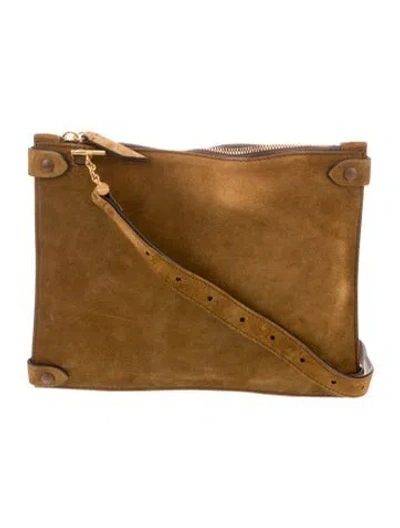 Pre-owned Metier Suede Messenger Bag In Brown