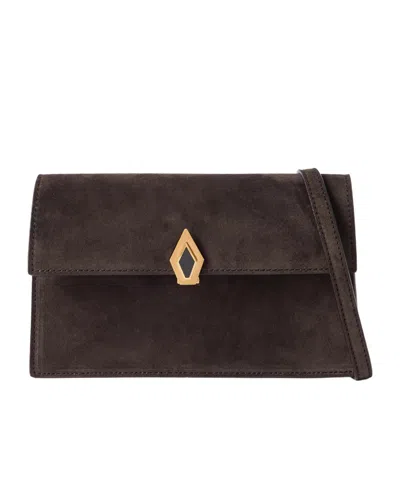 Metier Suede Shoulder Bag In Brown
