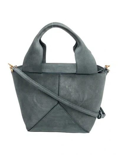 Pre-owned Metier Suede Top Handle Bag In Blue
