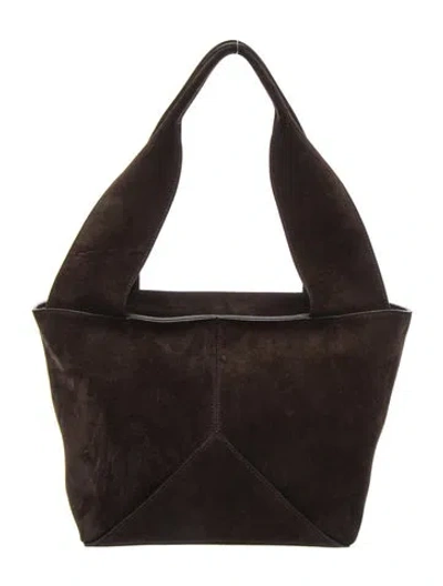 Pre-owned Metier Suede Top Handle Bag In Brown