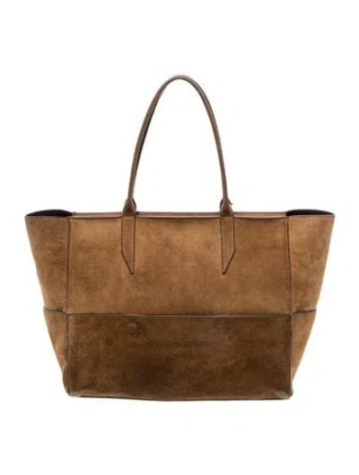 Pre-owned Metier Suede Tote In Brown