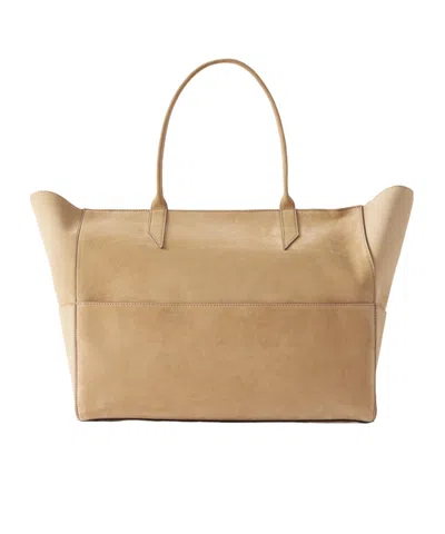 Metier Suede Tote In Nude