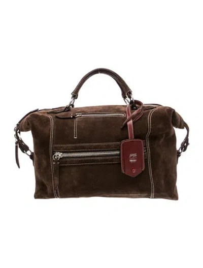 Pre-owned Metier Suede Vagabond Duffle Large In Brown