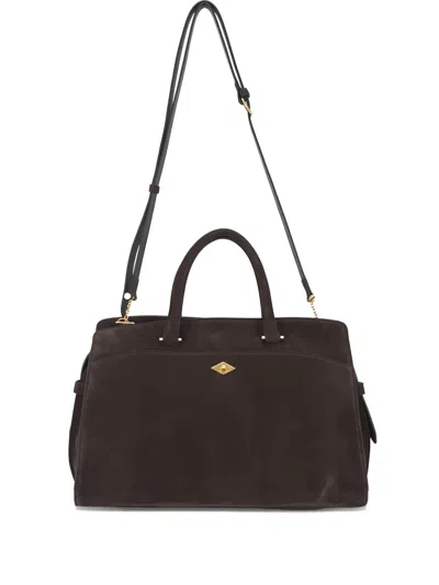Metier Private Eye Suede Tote In Brown