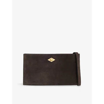 Metier Womens Ease 24 Suede Pouch Chocolate
