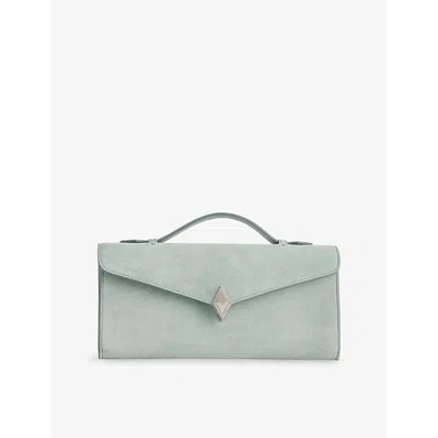Metier Womens Edge Suede Clutch Terra