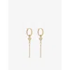 Metier Womens  By Tomfoolery Engraved Bar Lucky Lantern 9ct Yellow Gold Hoop Single Earring In Gold & White