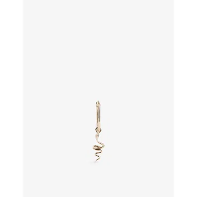 Metier Womens  By Tomfoolery Oval Snake 9ct Yellow-gold Single Clicker Hoop Earring