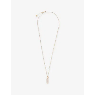 Metier Womens  By Tomfoolery Roma Hexa Layered 9ct Yellow-gold And Moonstone Pendant Necklace