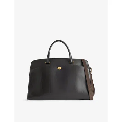 Metier Womens Private Eye Suede Carryall Chocolate