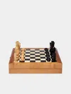 Metier Wood And Leather Travel Chess And Backgammon Set Métier Abask Gift Set In Adult