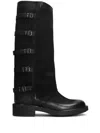 Metisse Long Bikers Boots In Black