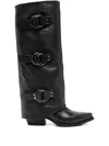 Metisse 50mm Buckle-detail Pointed-toe Boots In Multi