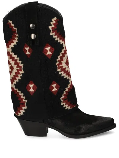 Metisse 50mm Suede Cowboy Boots In Black